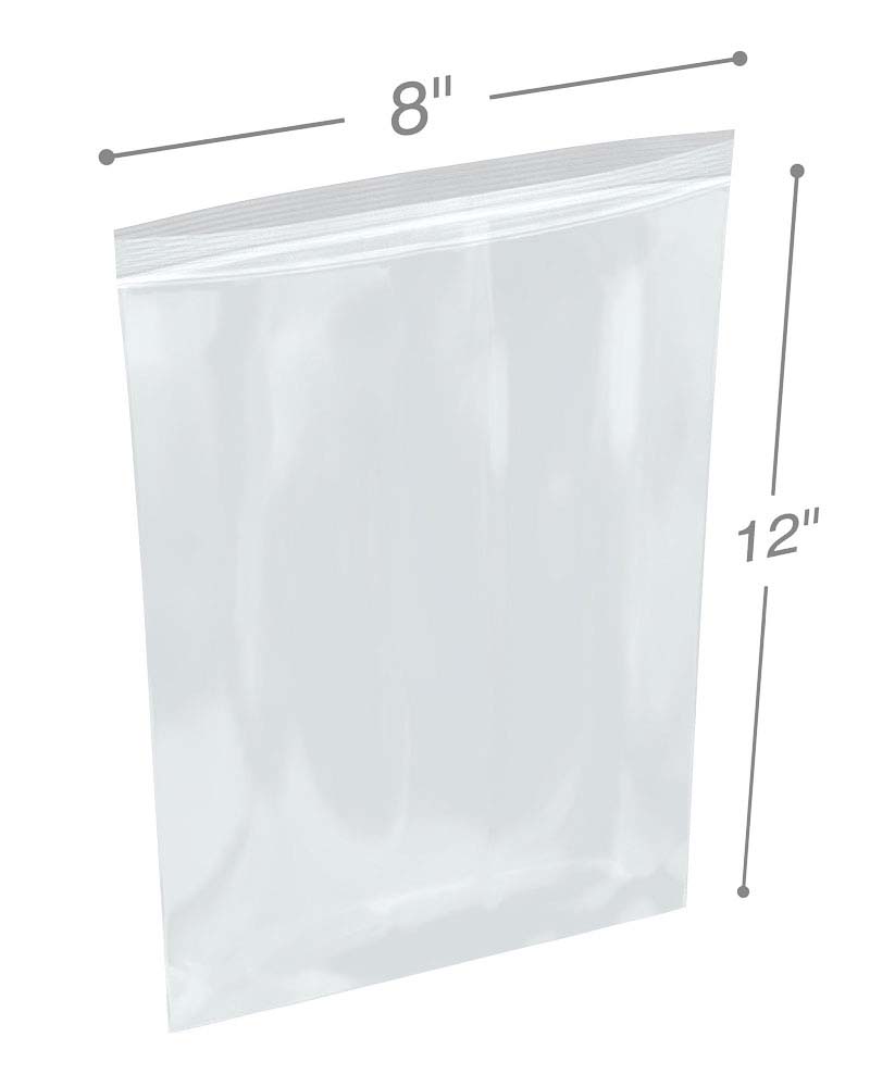 International Plastics Cz20812 8 x 12 in. ClearZip Lock Bags, 0.002 Gauge - Case of 1000, Men's, Size: 8 in