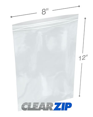 8 x 12 Clearzip® Lock Top 2 Mil Bags
