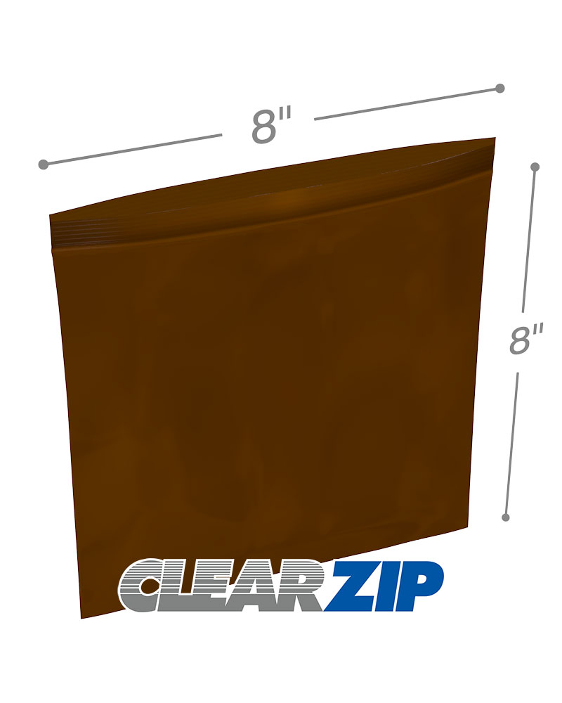 8x8 Amber Reclosable Bags