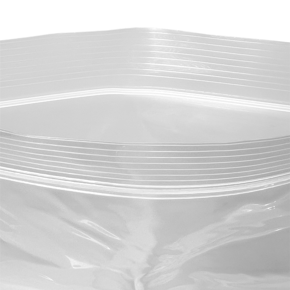 Close up of Open 8 x 8 Clearzip® Locking Top Bag 4 Mil