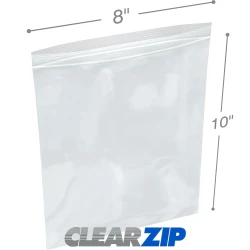 8" x 10" Zip Locking Bags 2 Mil - Clearzip