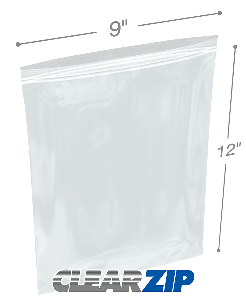 9x12 double track zipper bags