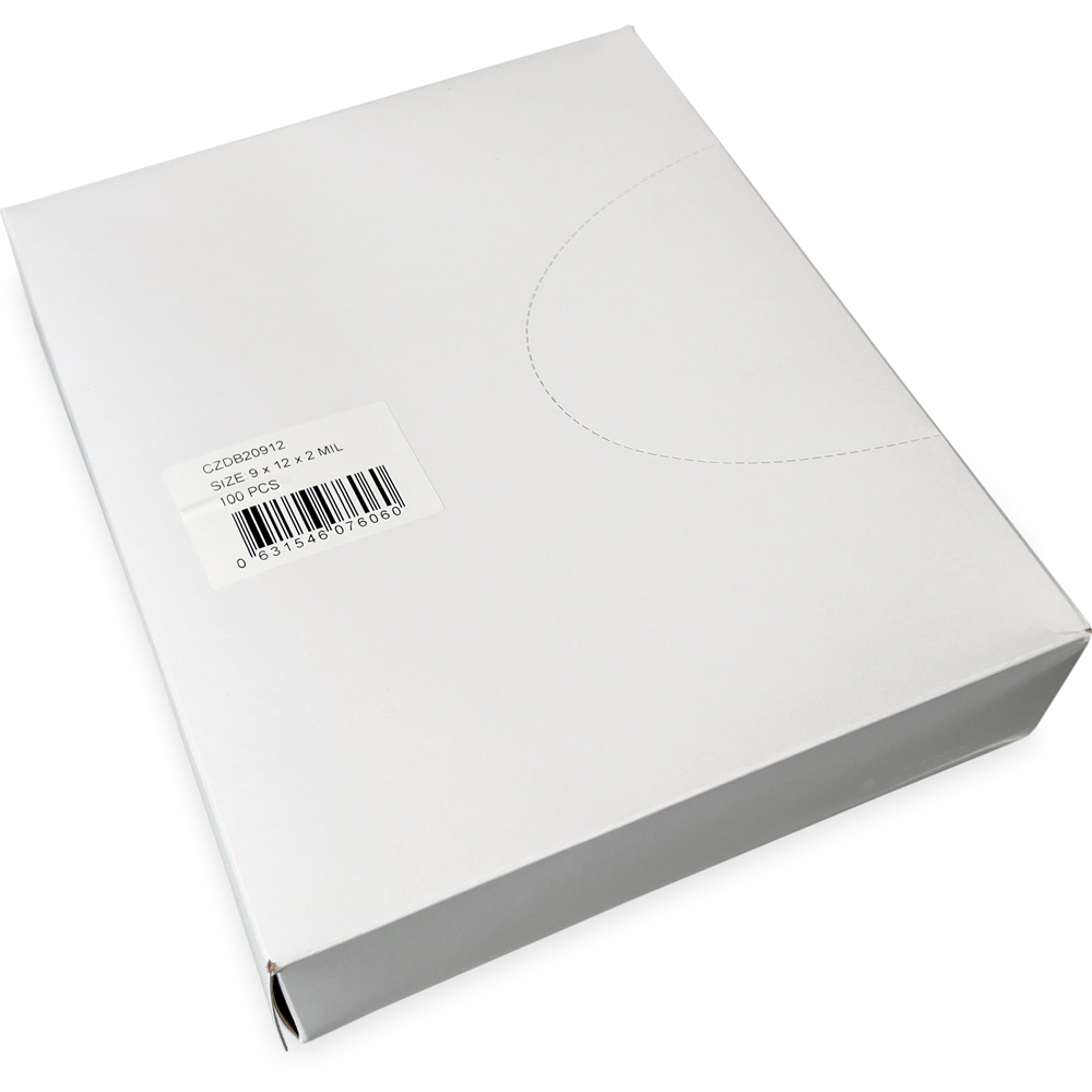 Dispenser Box of 9 x 12 2 Mil Clearzip Lock Top Bags