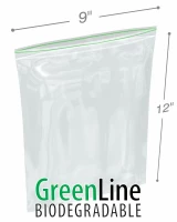 9 x 12 Biodegradable Reclosable Zipper Bags