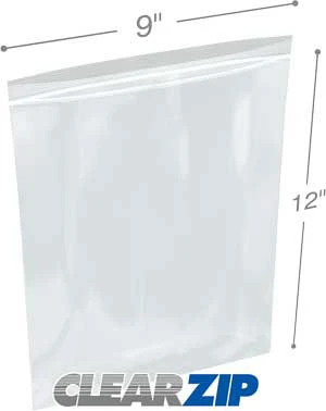 9x12 Clearzip Locking Top Bags 1.25 Mil