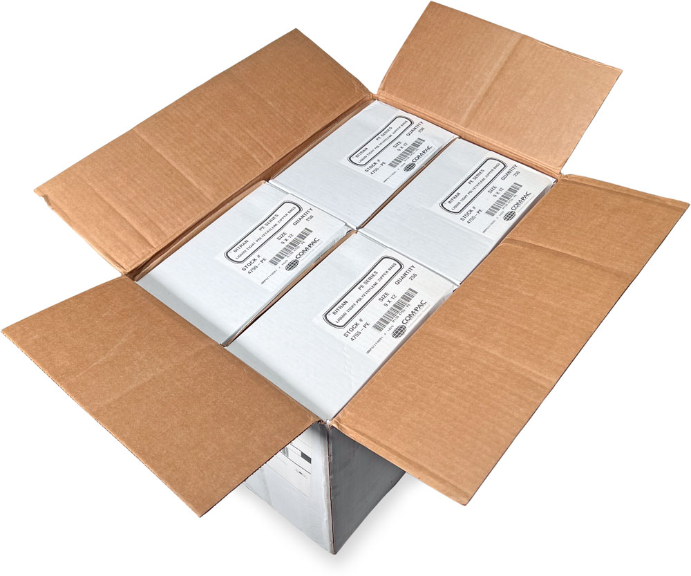 Master Case of 4755-PE Bitran 9 x 12 Leak Proof Zipper Bags