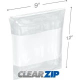 9 x 12 3 Mil White Block Sliding Zipper Bags
