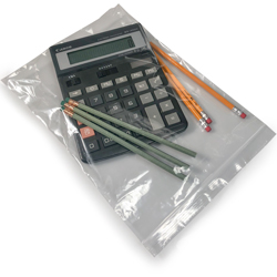 9 x 12 2 Mil Clearzip Lock Top Bags Application Shot of Calculator and Pencils in Bag