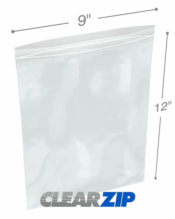 9x12Clearzip® Lock Top 4 Mil Bags