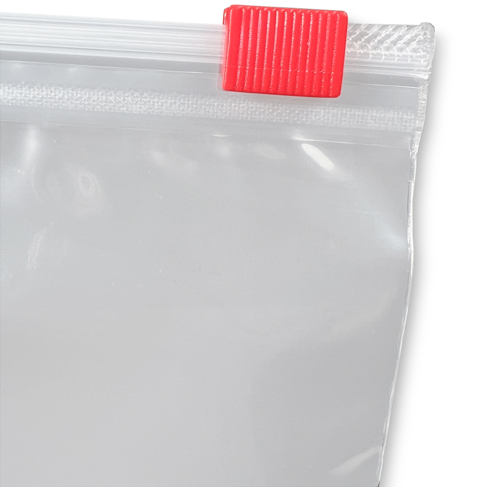 9x12 3 mil Slider Bags Red Plastic Tab