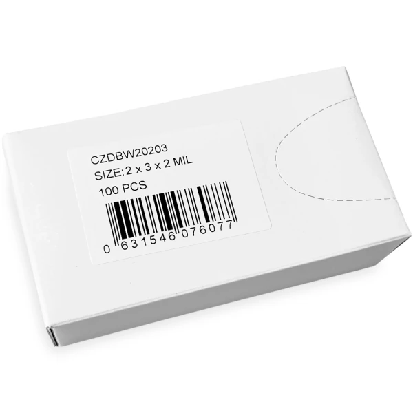 Dispenser Box of 2 x 3 2 Mil White Block Clearzip Lock Top Bags