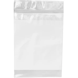 Dispenser Box 3" x 4" White Block Clearzip® Locking Top Bags 2 Mil