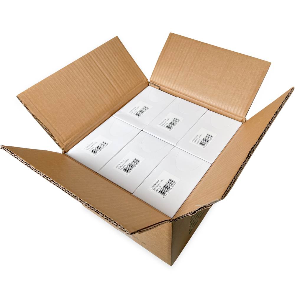 Master Case of Dispenser Box 3 x 4 2 Mil White Block Clearzip Lock Top Bags