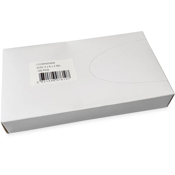 4 x 6 2 Mil White Block Clearzip Lock Top Bags Dispenser Box Dispenser Box of 4 x 6 2 Mil White Block Clearzip Lock Top Bags
