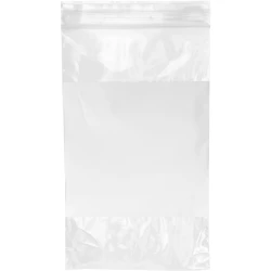 Dispenser Box 5" x 8" White Block Clearzip Lock Top Bags