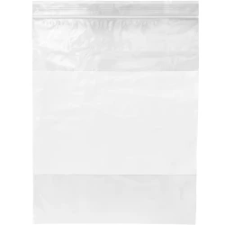 Dispenser Box 8" x 10" White Block Clearzip® Locking Top Bags 2 Mil