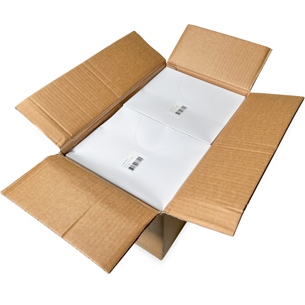 Master Case of Dispenser Box 9 x 12 2 Mil White Block Clearzip Lock Top Bags