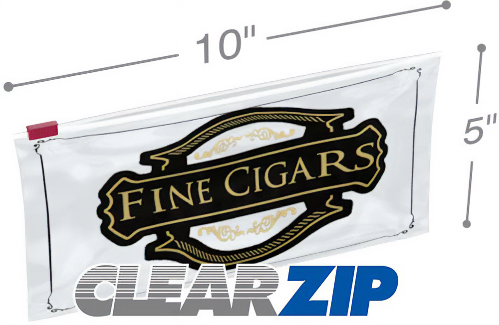 10x5 3 mil slider lock cigar bag